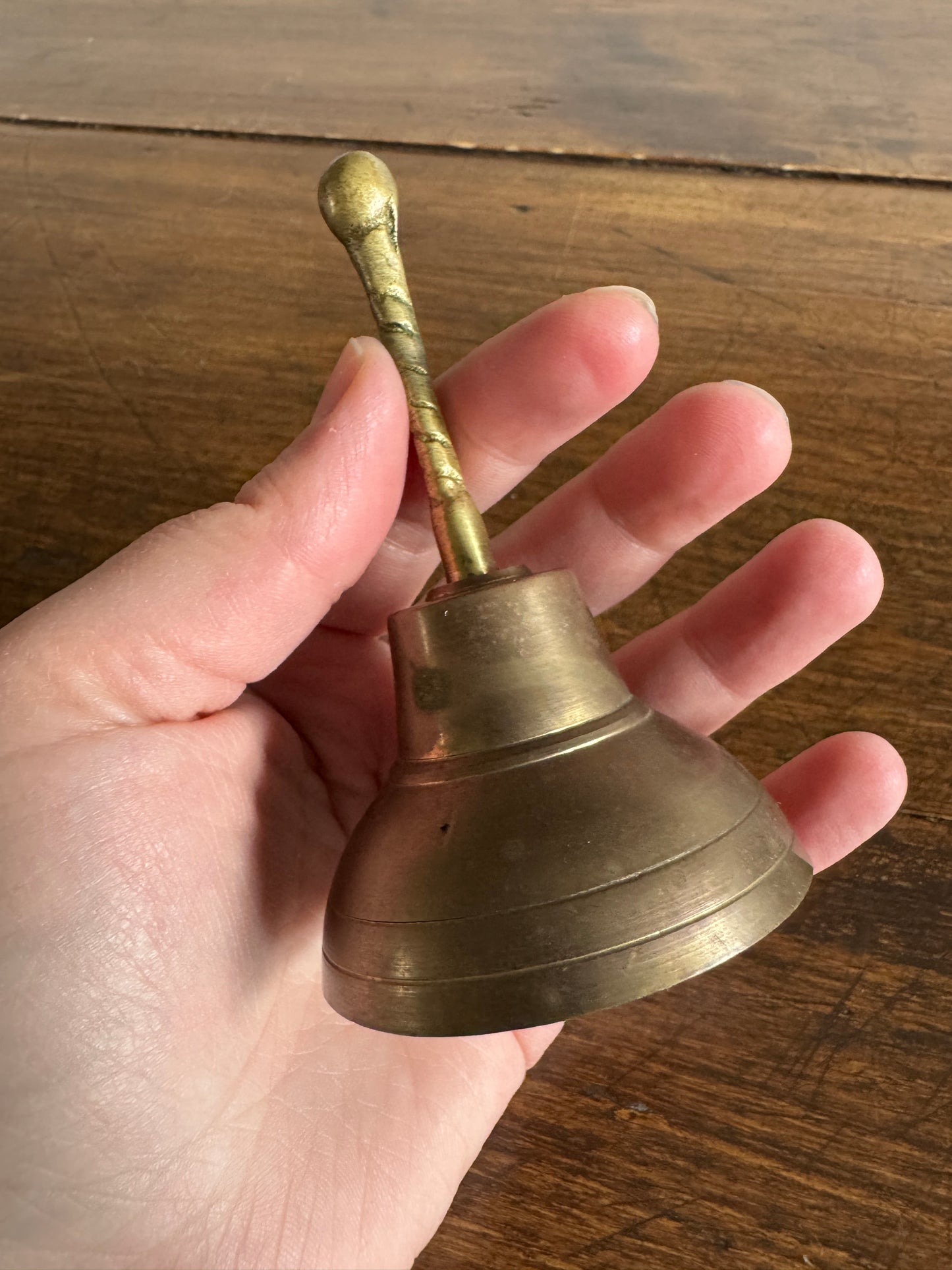 Vintage Brass Decorative Bell with Simple Post