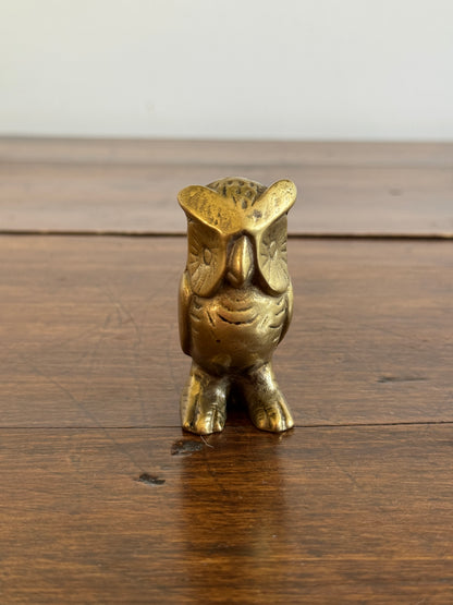 Vintage Heavy Brass Owl - Made in Canada