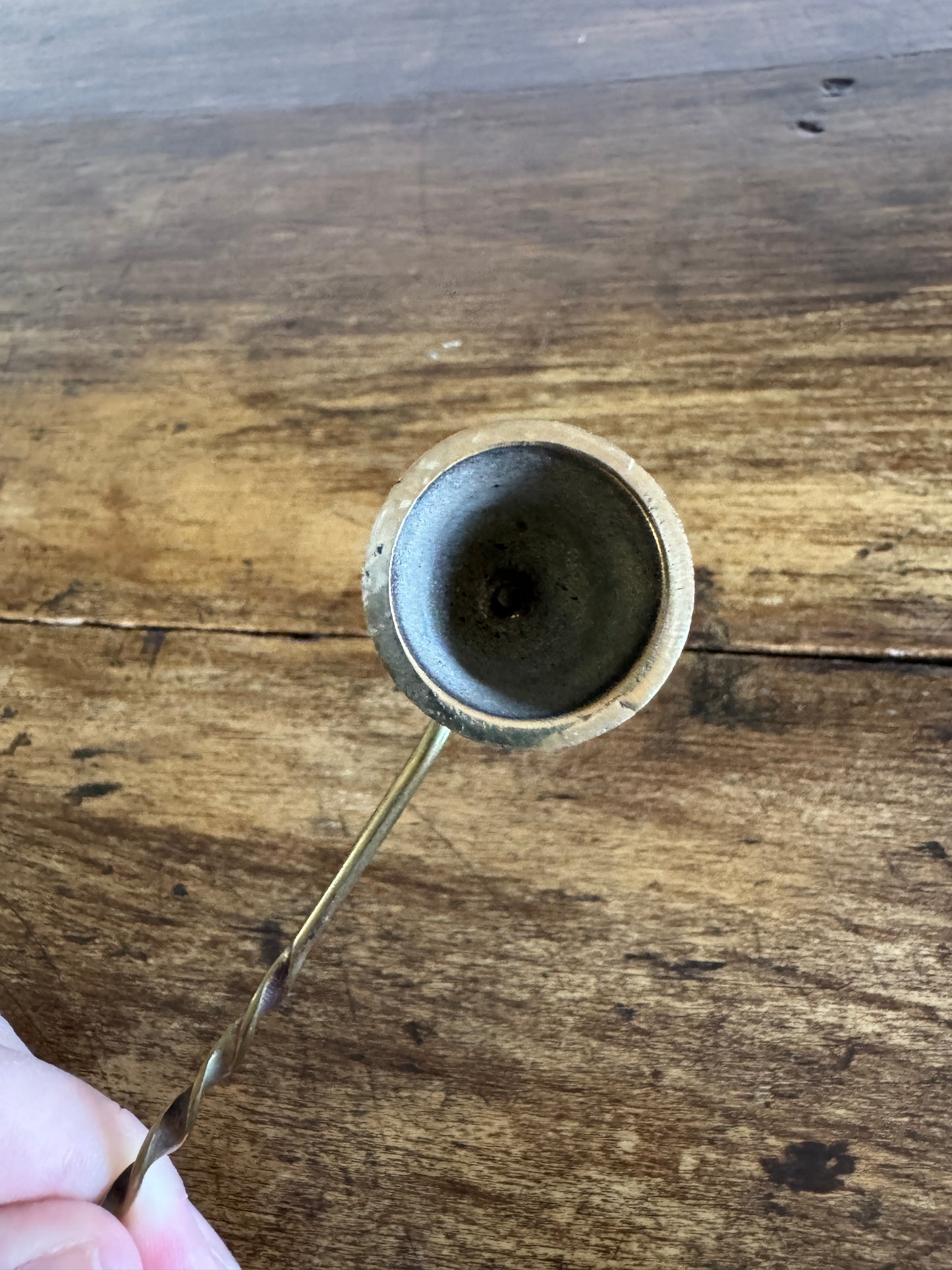 Miniature Brass Snuffer with Simple Twist Handle - A