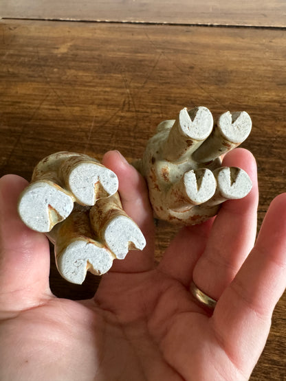 Set of Two Organic Pottery Pigs - Small Pig Figurines