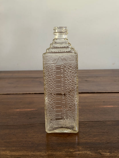 Vintage Clear Glass Embalming Bottle - Collectible Empty Bottle