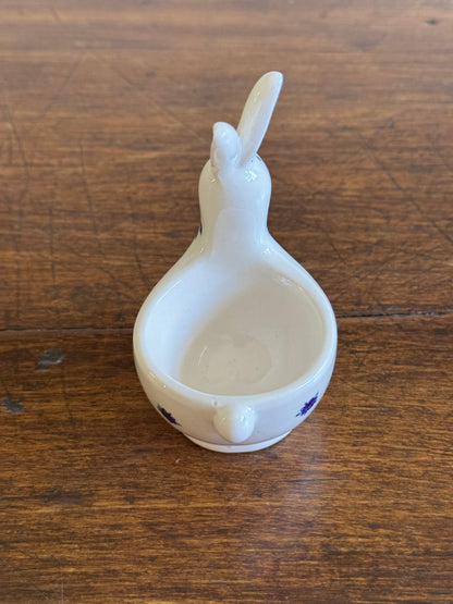 Vintage Blue and White Floral Bunny Egg Cup