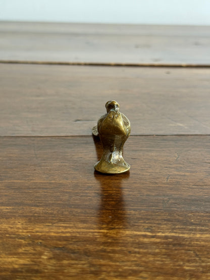 Small Brass Peacock Figurine - Brass Bird Decor