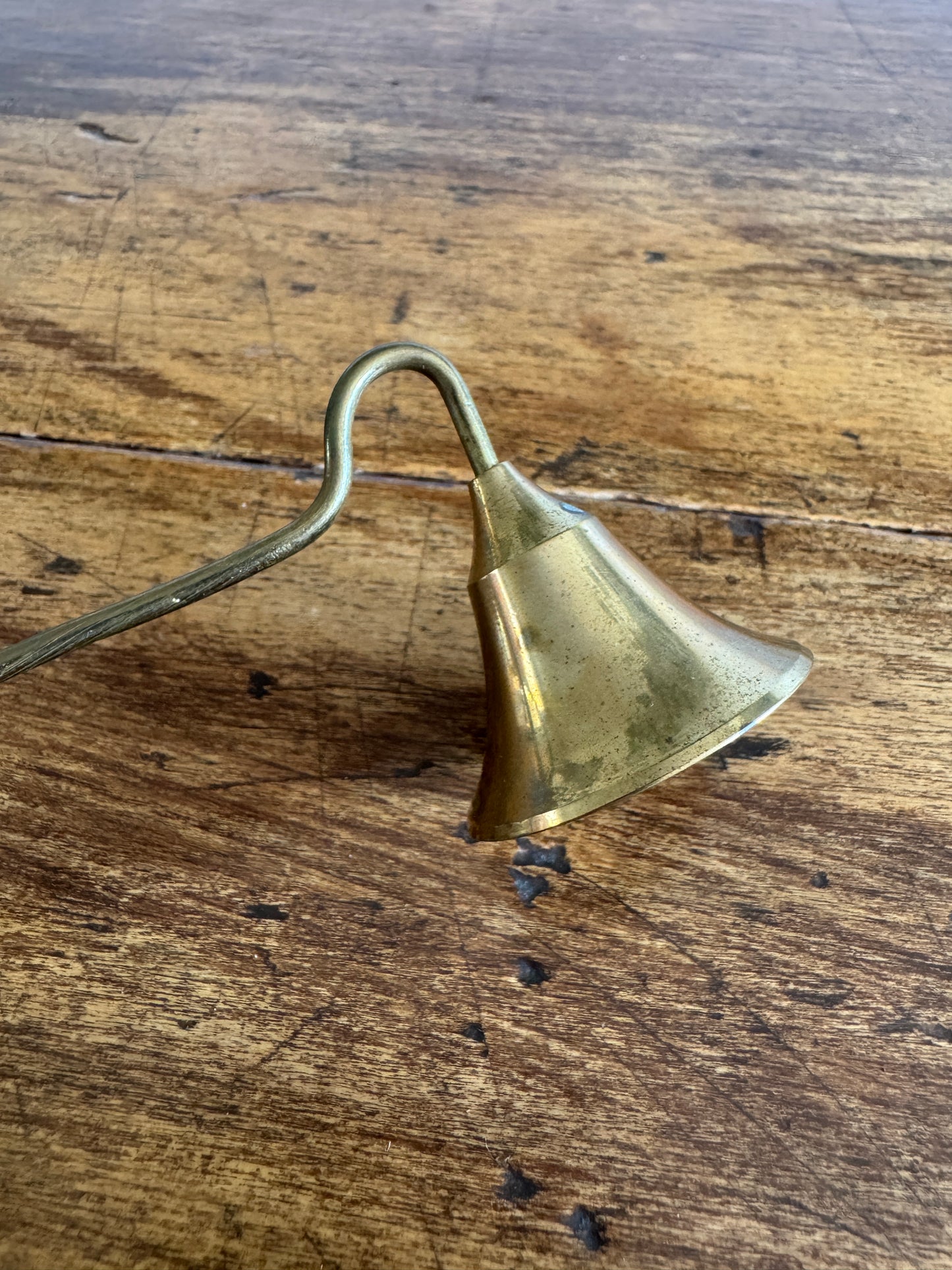PICK ONE Vintage Brass Candle Snuffer - Etched Bell or Smooth Bell