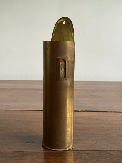 Vintage Brass Long Match Wall Pocket Holder