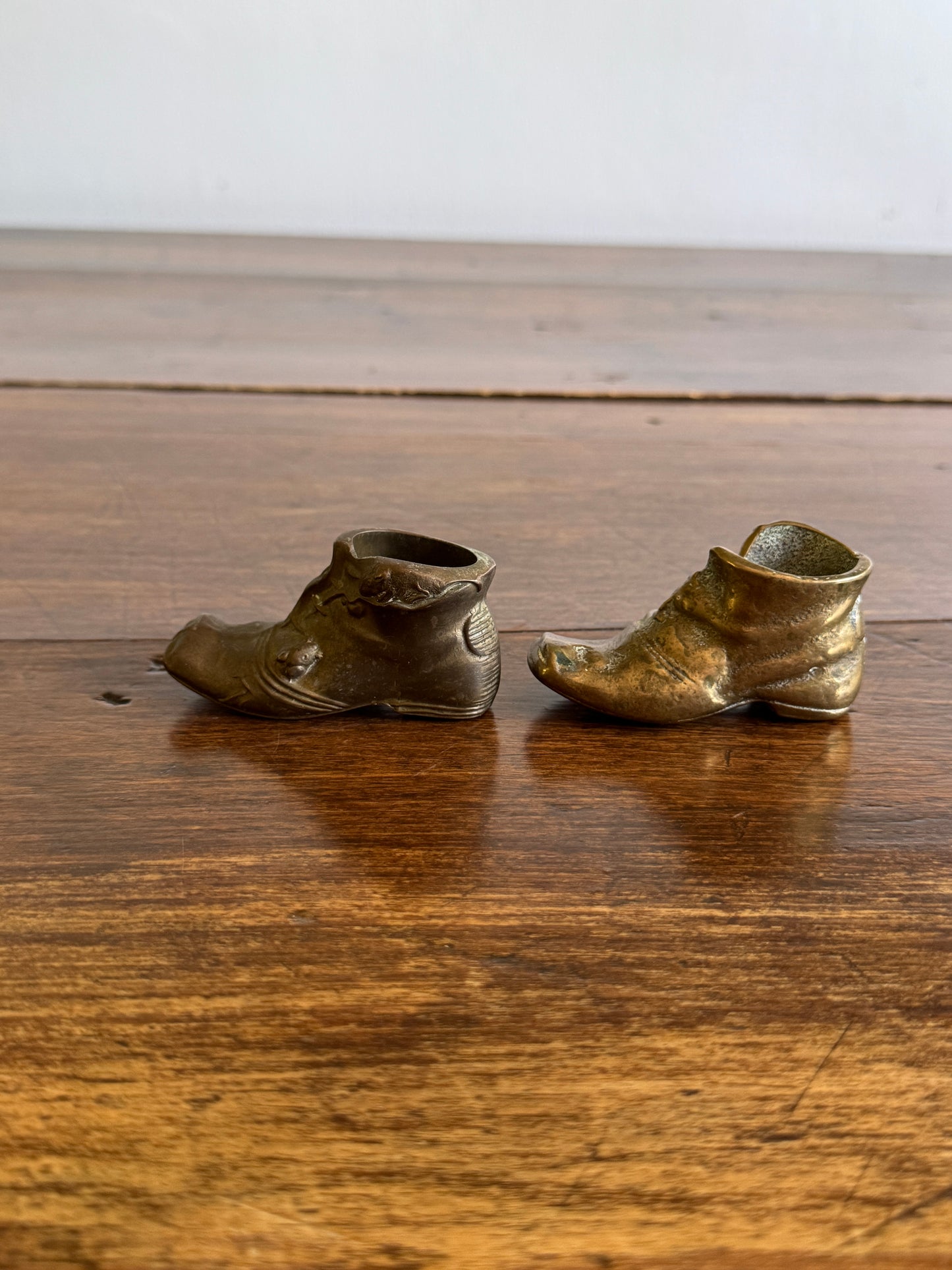 Pick One: Small Brass Boot Holder with Charming Mice Design
