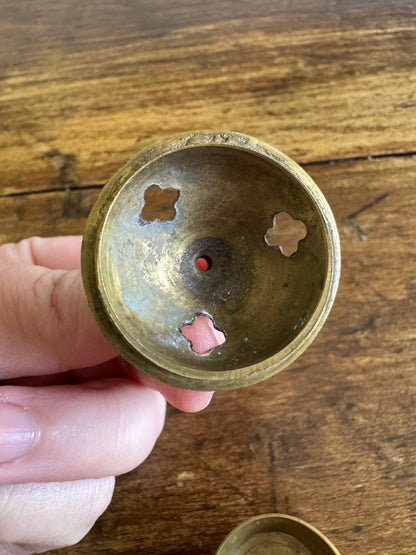 Mini Brass Cone Incense Holder with Lid