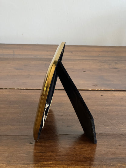 Medium Rounded Brass Frame and Slug Art Print