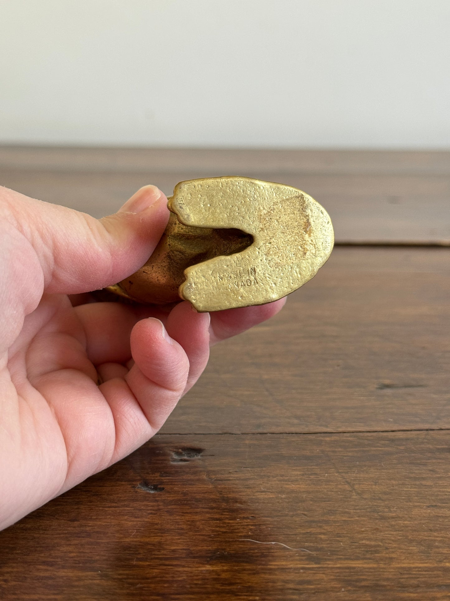 Vintage Heavy Brass Owl - Made in Canada