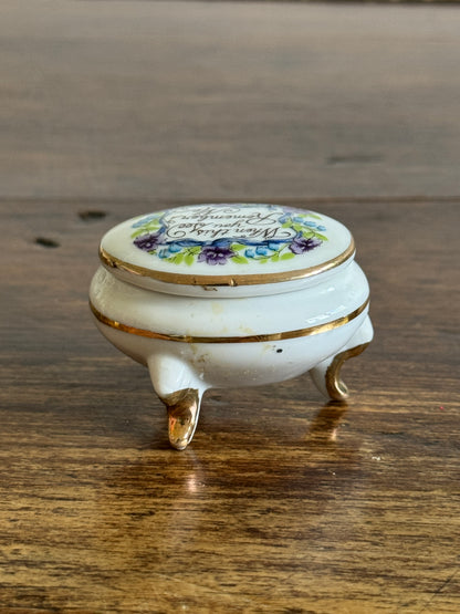 Vintage Miniature Memory Trinket Box - When This You See Remember Me