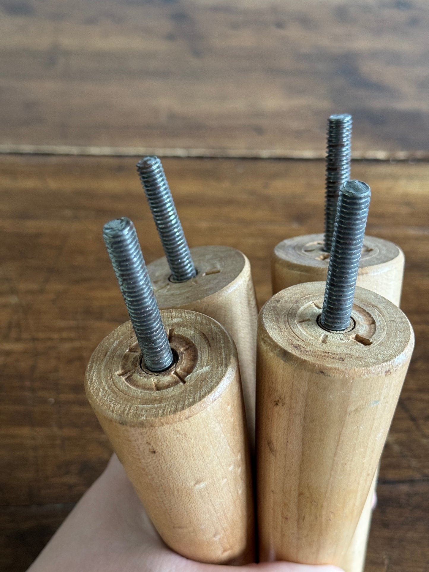 Replacement/Reclaimed MCM Furniture Legs with Metal Caps