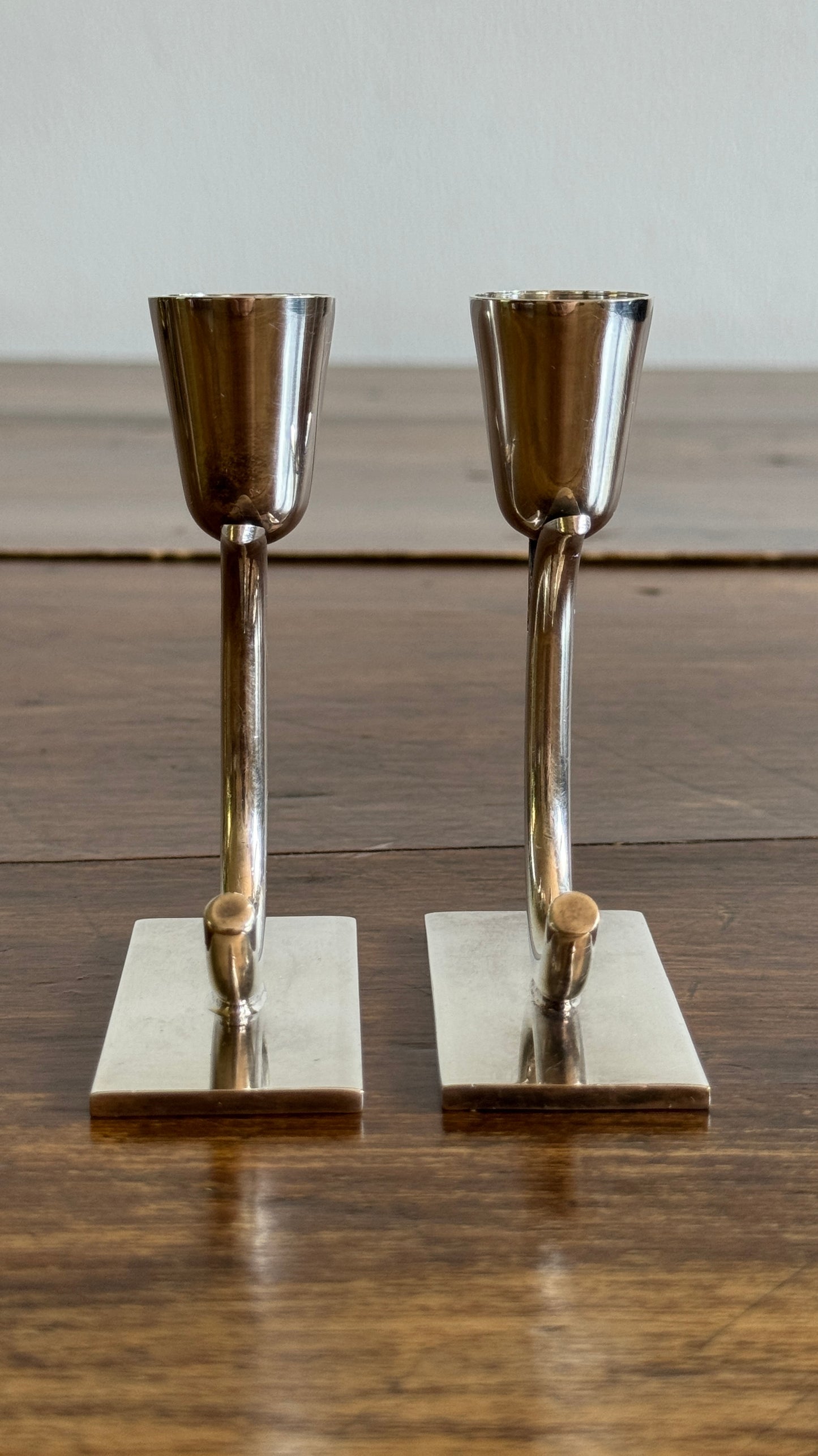 Vintage Silver Plated Candle Holder Pair - Made in Canada