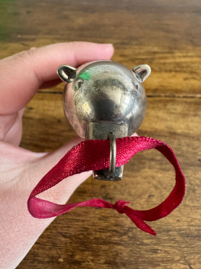 Restoration Hardware Silver Tone Metal Polar Bear Ornament