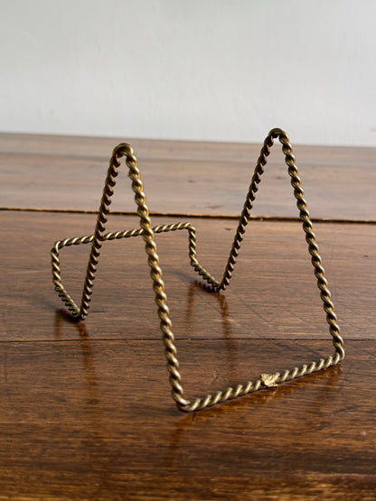Set of Four Twisted Rope Brass Display Stands