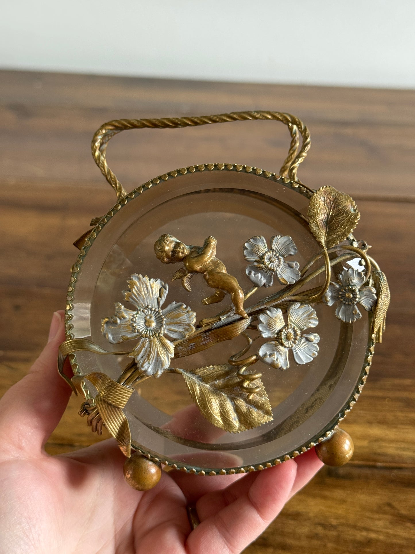 Vintage French Jewlery Box Glass Display - Condition Issues