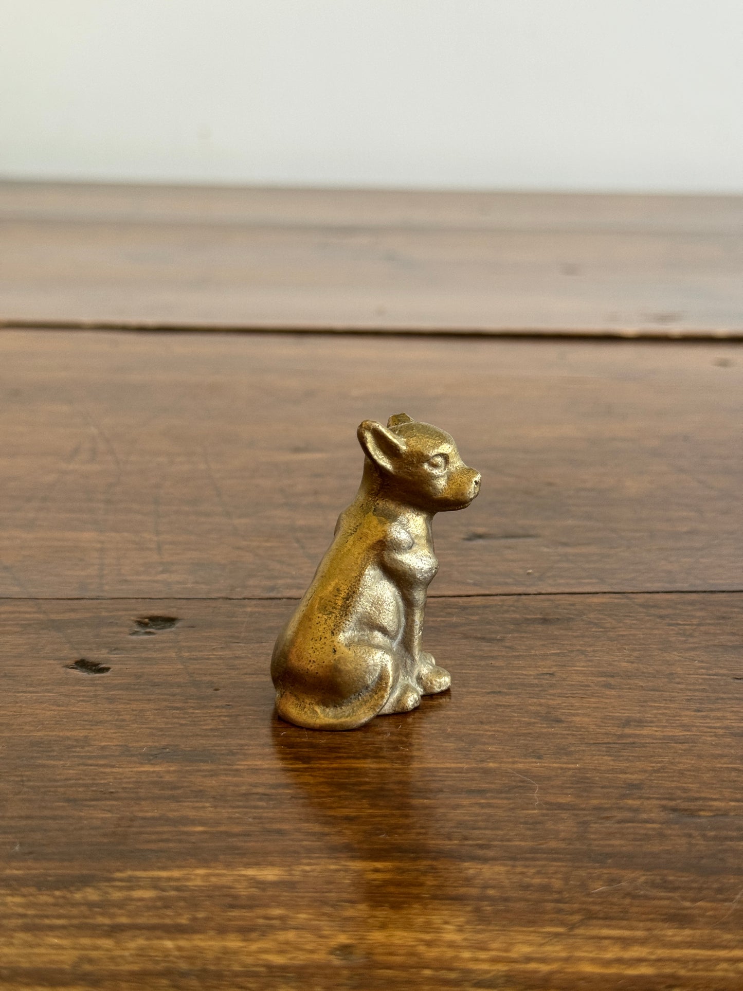 Miniature Brass Puppy Dog or Cub Figurine