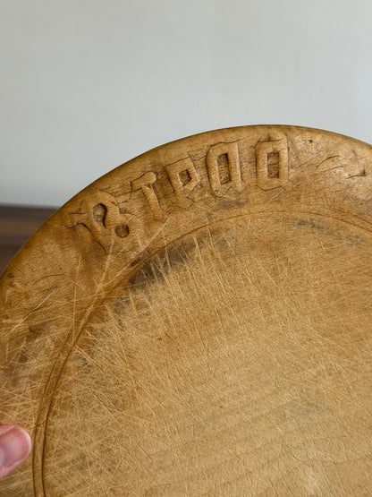 Vintage English Wood Bread Board - Wooden Cutting Board