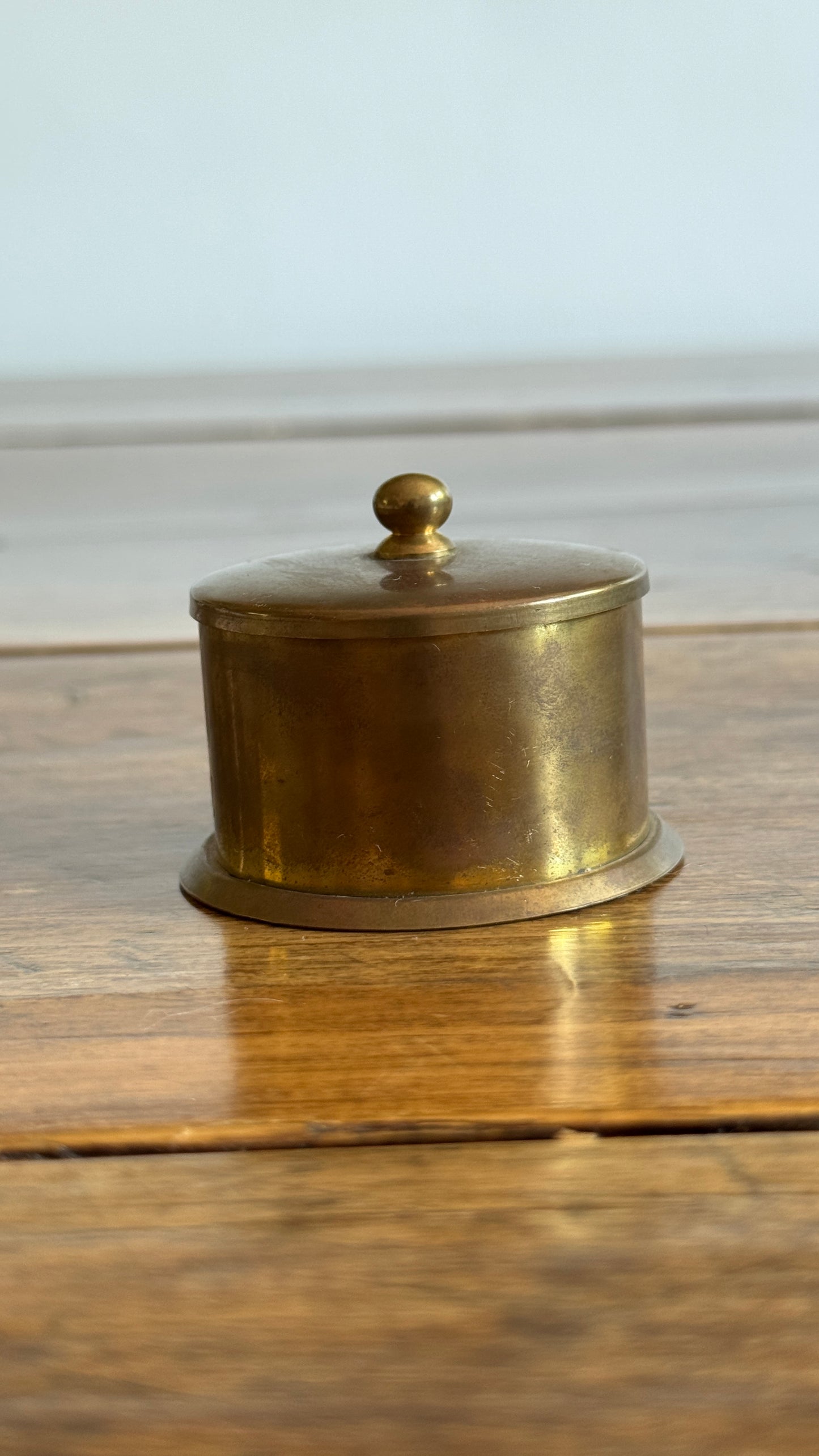 Vintage Brass Stamp Roll Holder with Embossed Detailing
