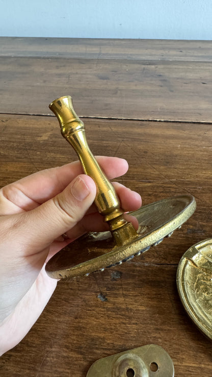 Vintage Pair of Brass Curtain Holders - Wall Mounted Curtain Stays