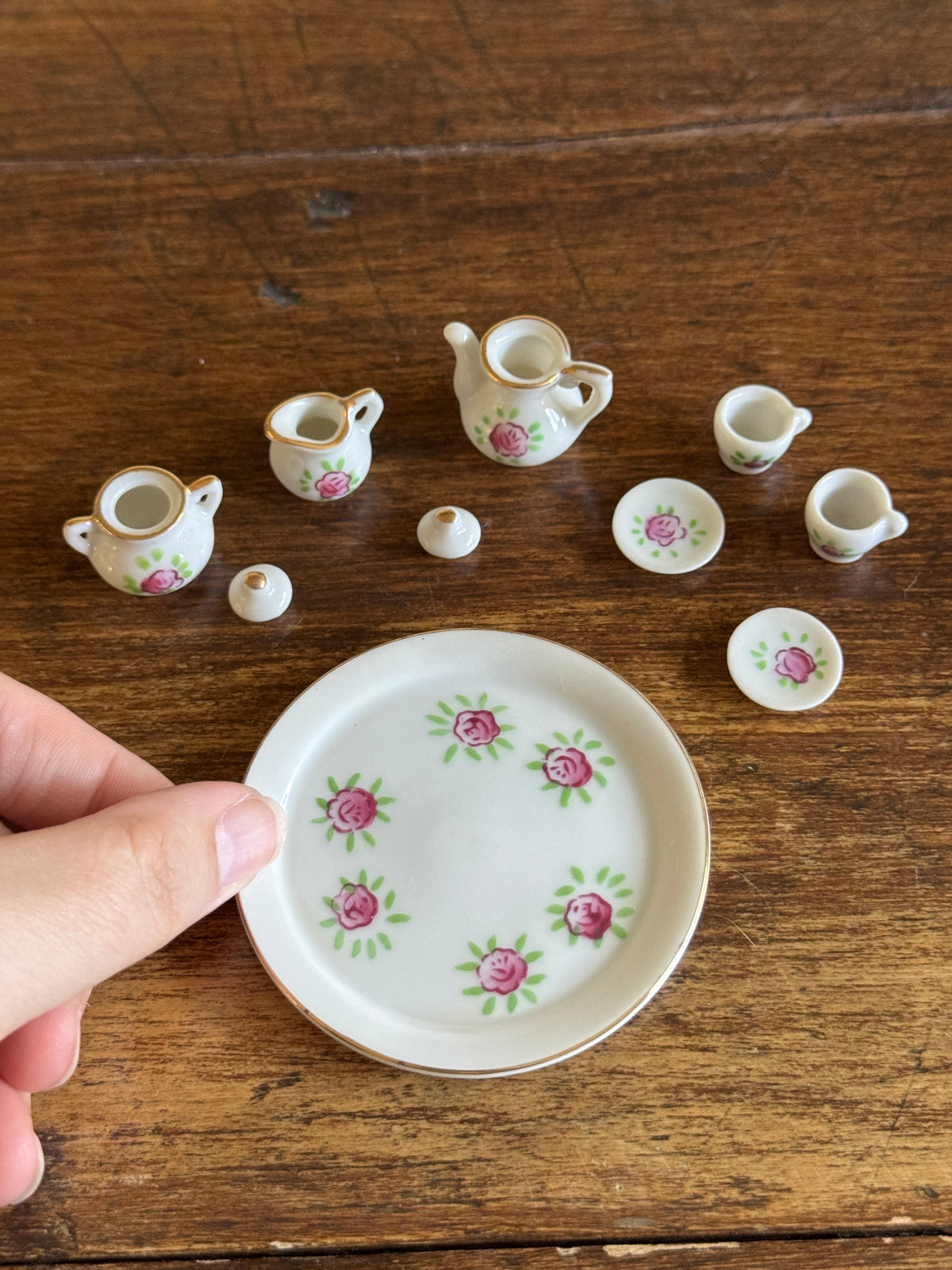 Pick One : Pink or Blue Floral Mini Tea Set - Made in Japan