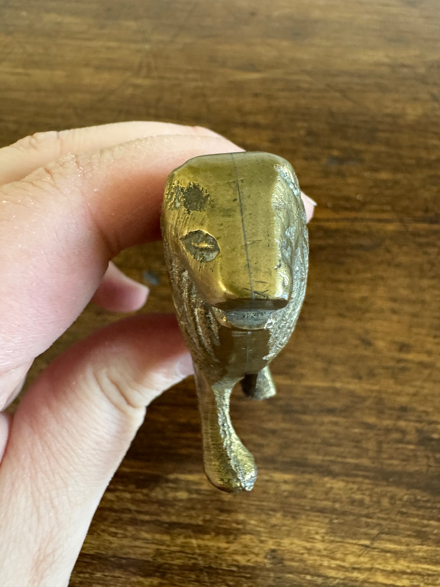 Small Vintage Brass Lion Figurine