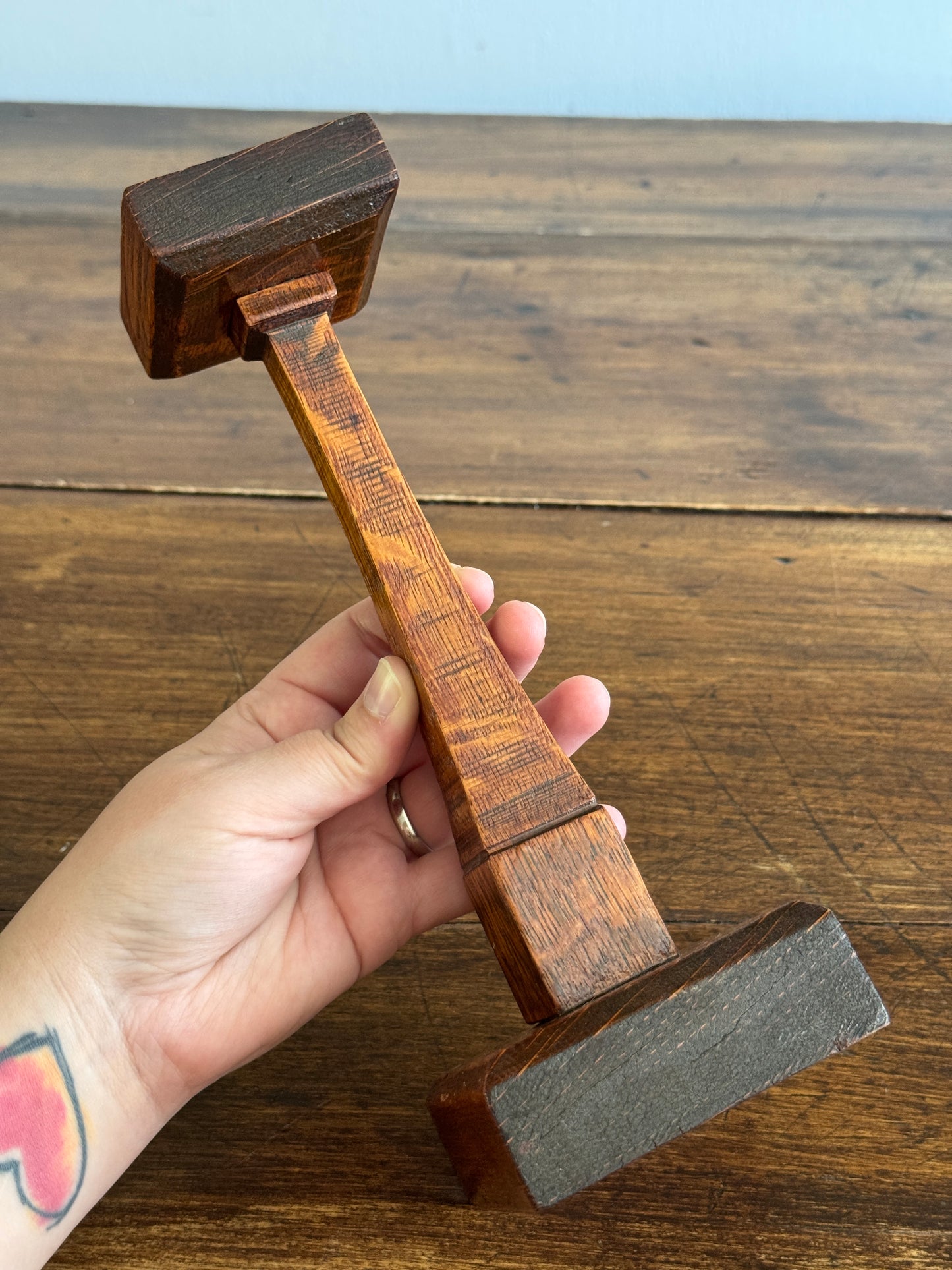 Hand Crafted Wood Display Stand - Squared Hat Stand