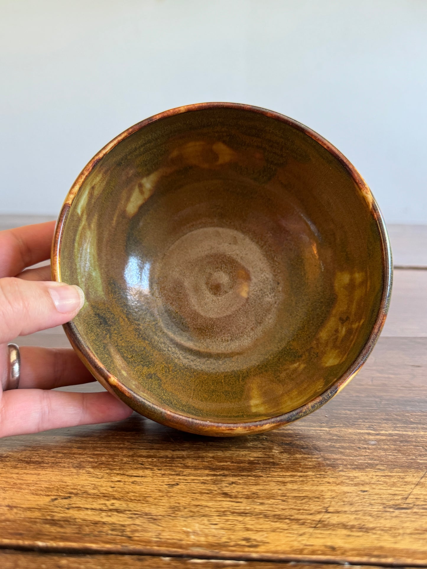 Small Mixed Neutral Coloureed Pottery Bowl