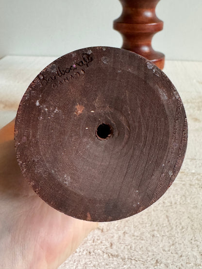 Vintage Turned Wood Candlestick Holders by Baribocraft Canada