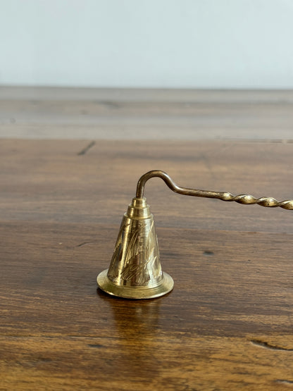 PICK ONE Vintage Brass Candle Snuffer - Etched Bell or Smooth Bell