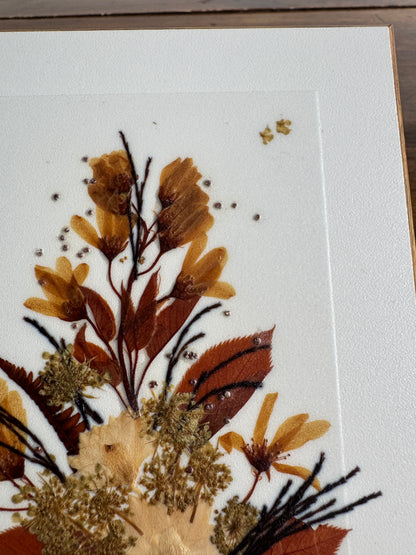 Vintage Henni Original Rectangle Pressed Flower Art