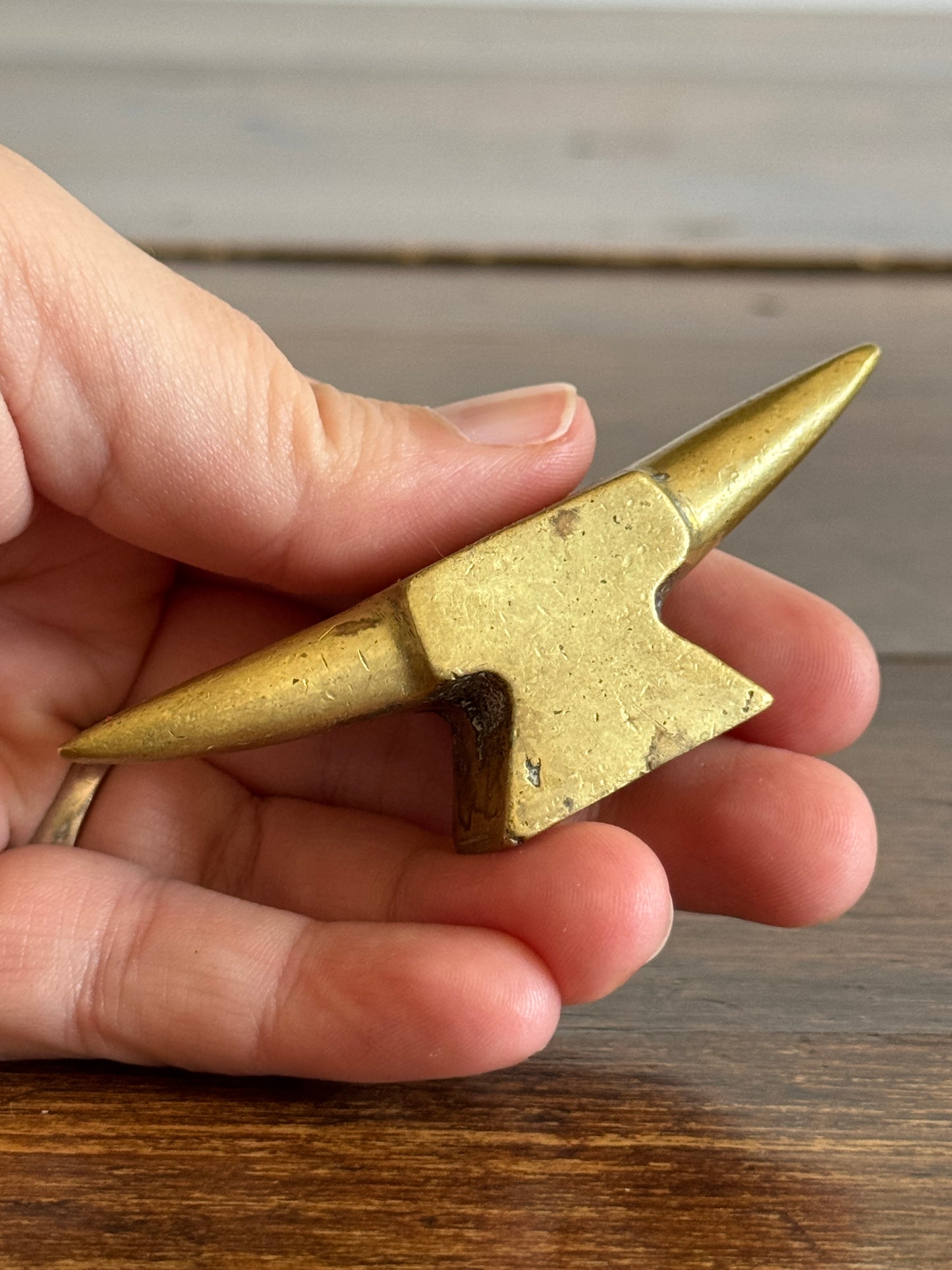 Miniature Brass Anvil Paperweight Figurine