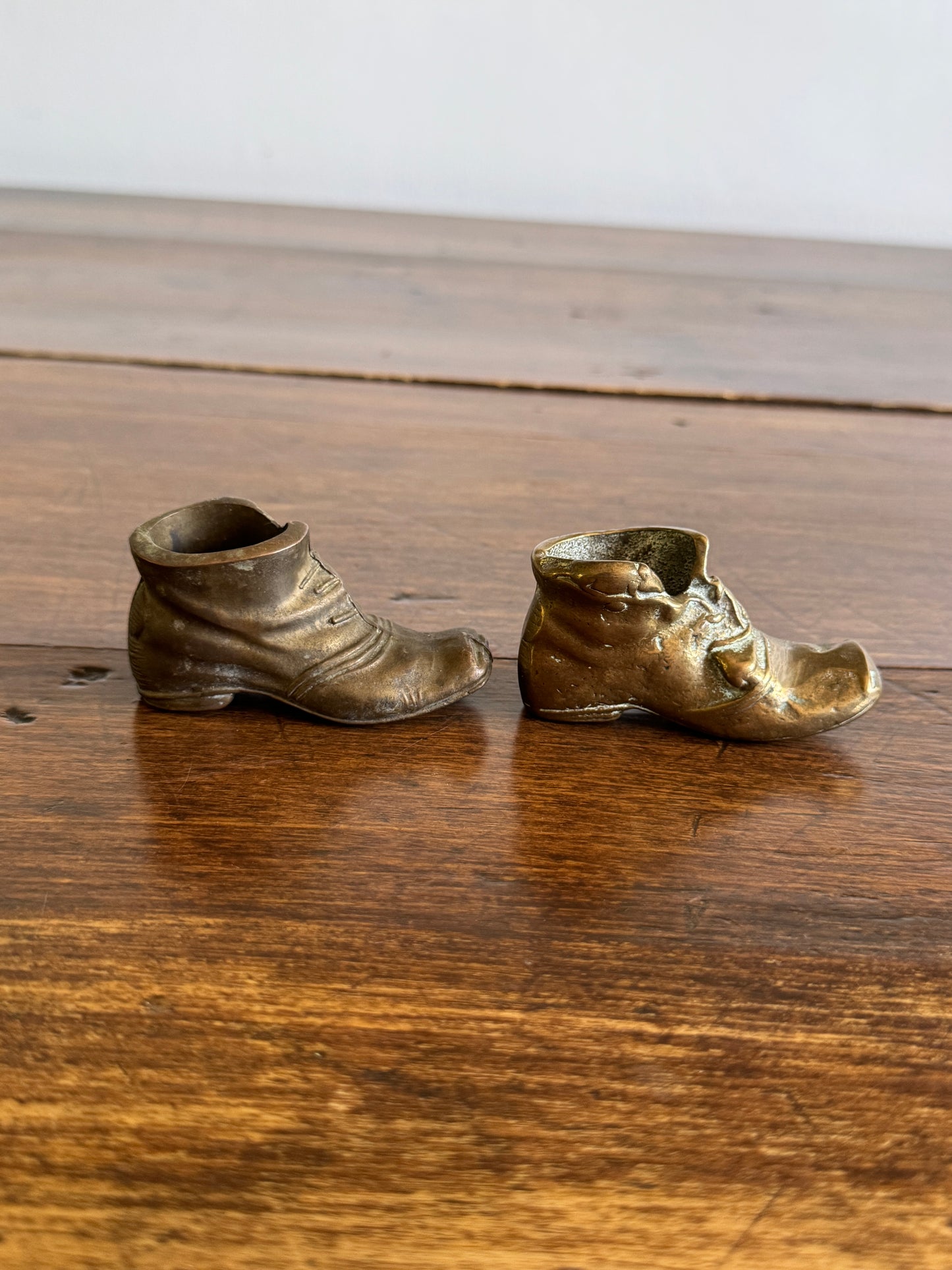 Pick One: Small Brass Boot Holder with Charming Mice Design