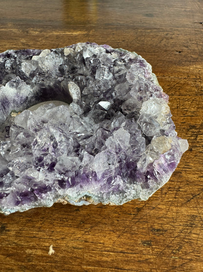Raw Amethyst Stone Tealight Candle Holder - Made in Brazil
