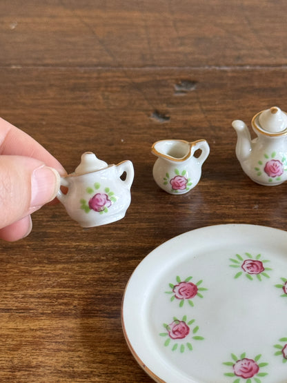 Pick One : Pink or Blue Floral Mini Tea Set - Made in Japan