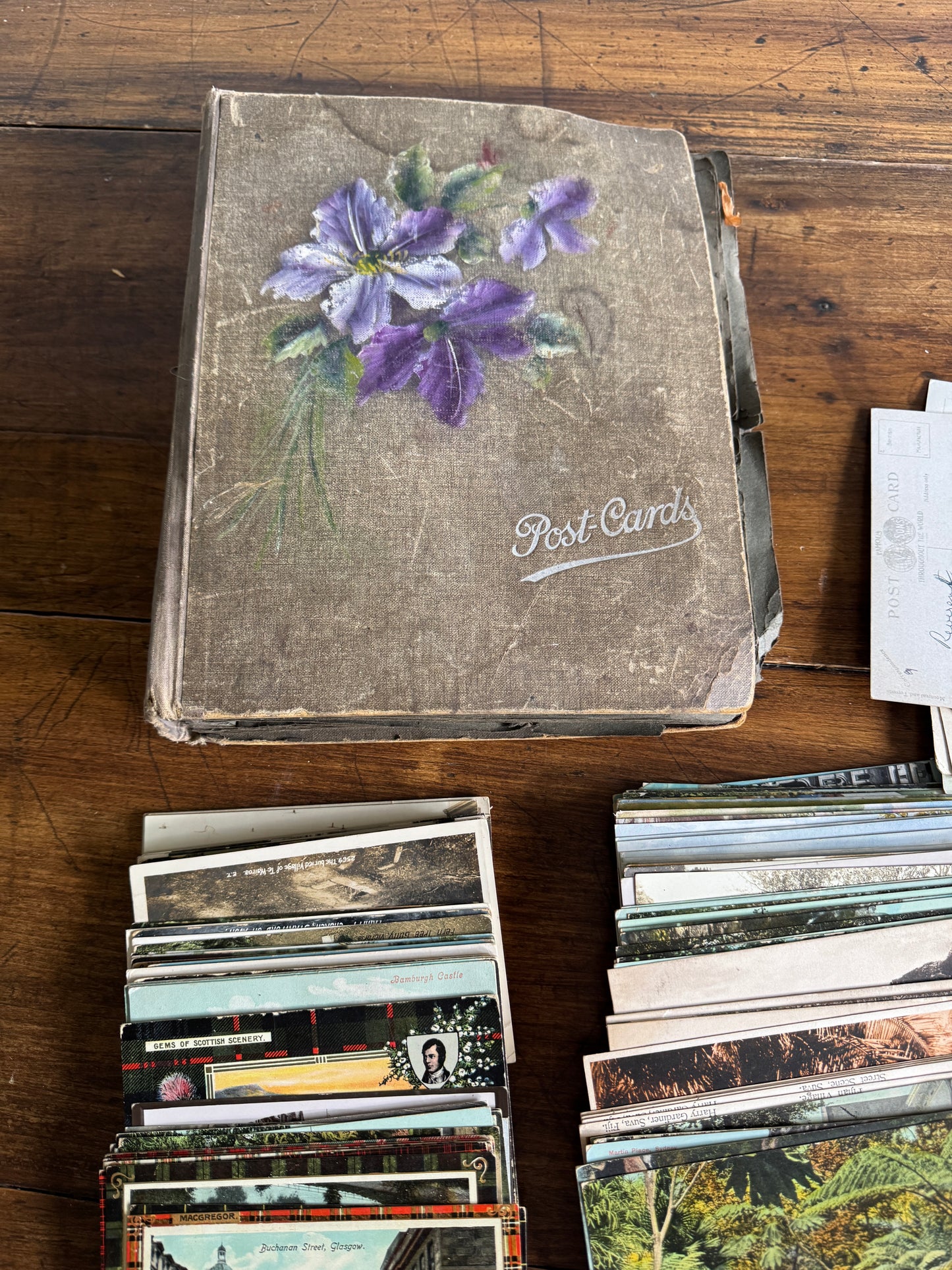 Mixed Vintage Scenic Postcards and Album