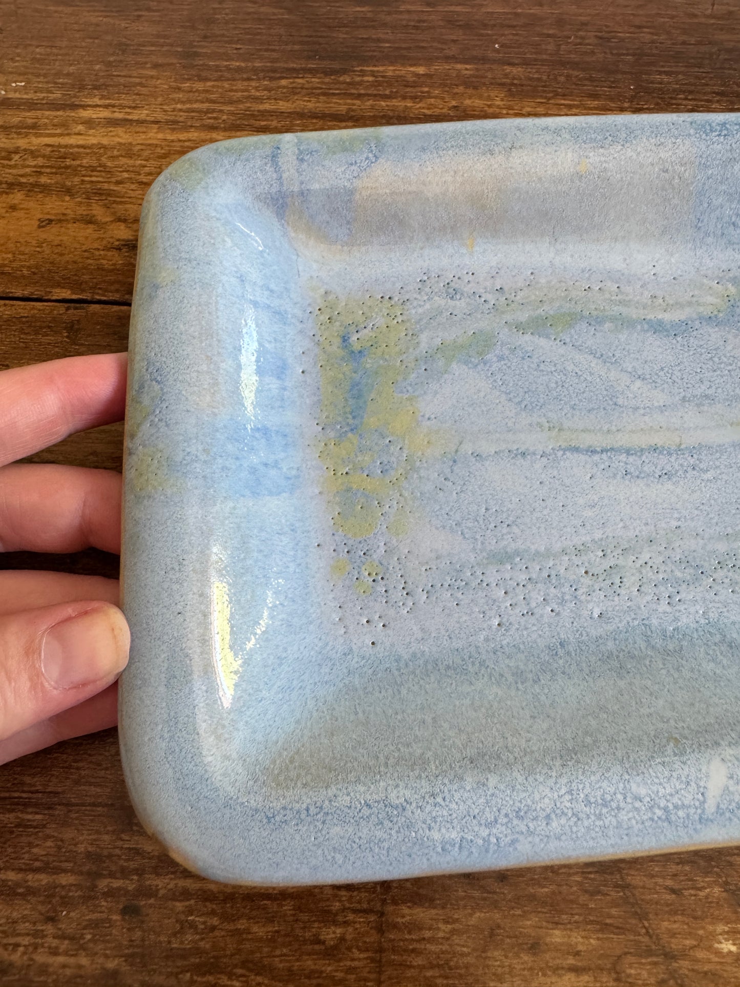 Small Blue/Green Rectangle Tray with Rounded Corners