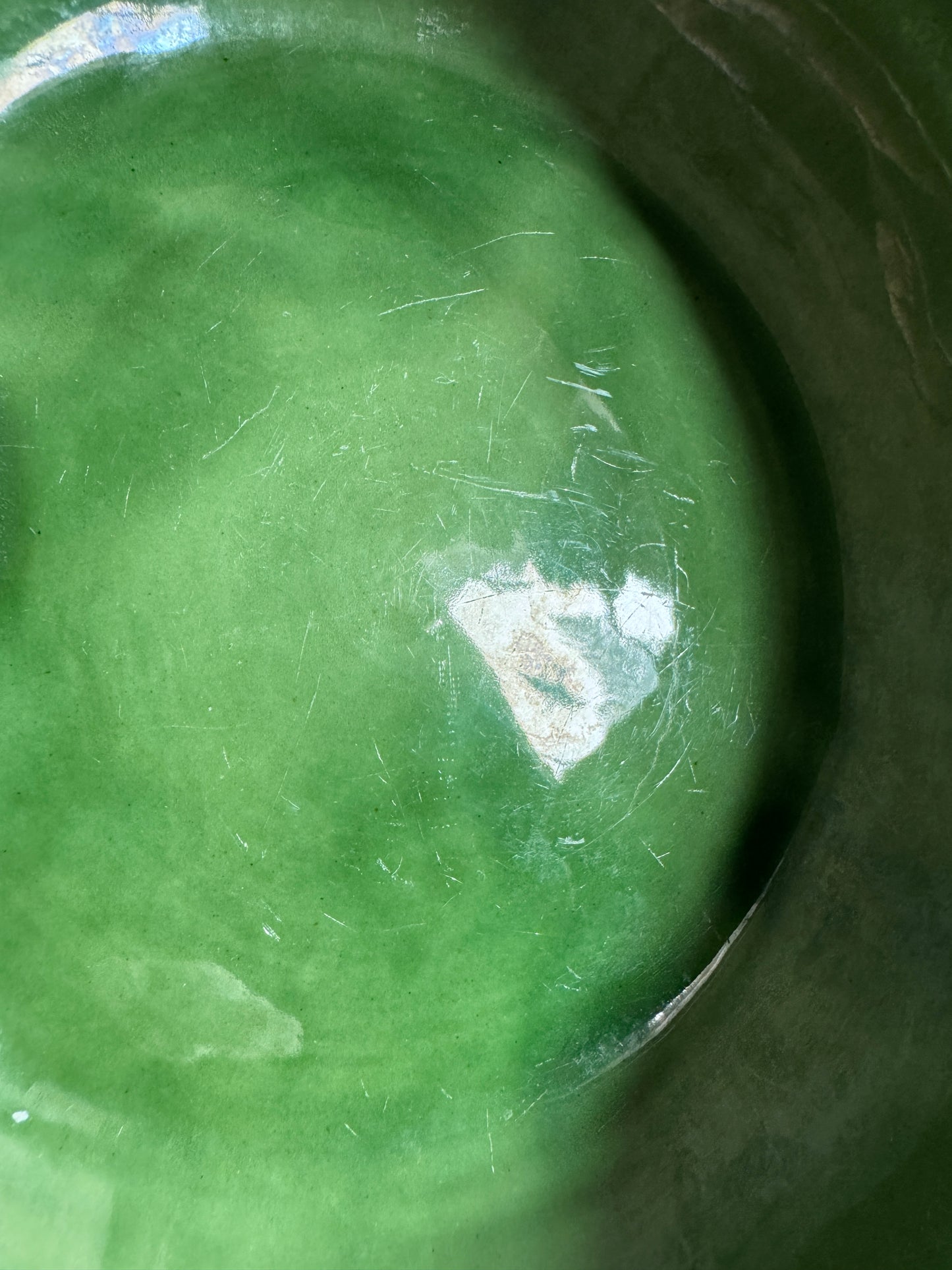 Vintage Shawnee Pottery Shallow Bowl with Ivy Leaf Print