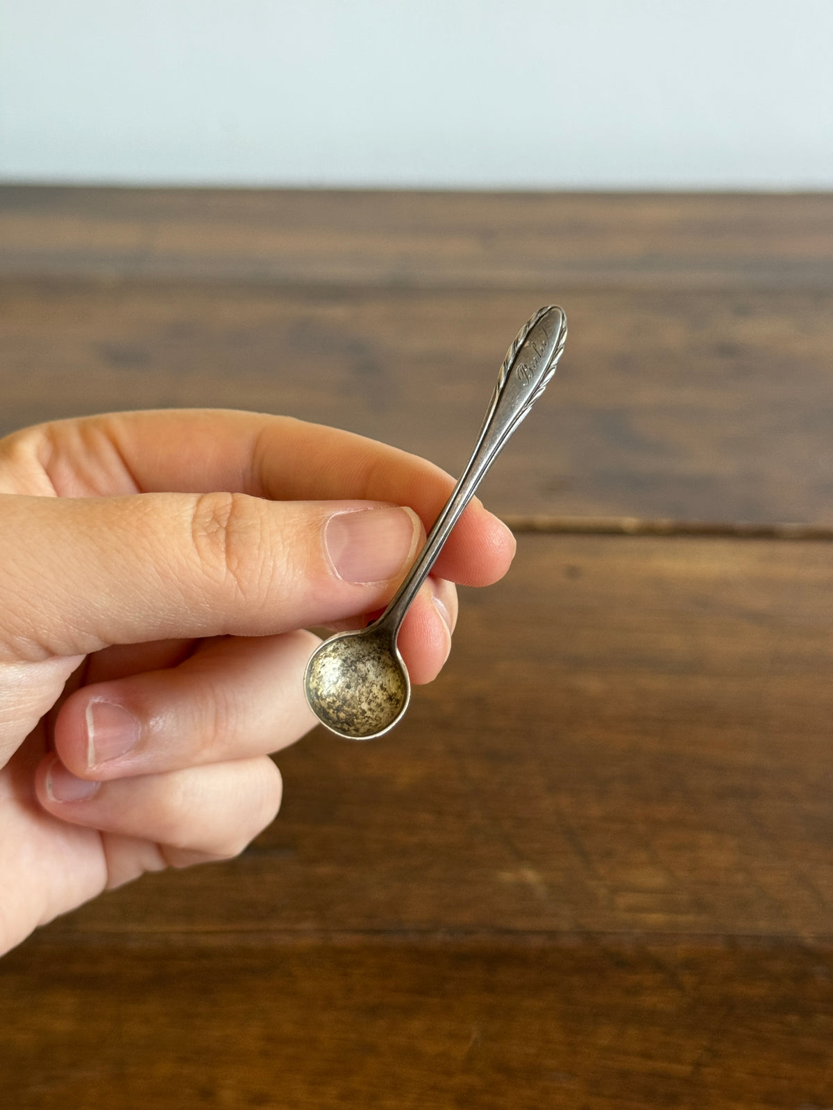 Miniature Gorham Sterling Silver Spoon Pin Brooch with Engraving