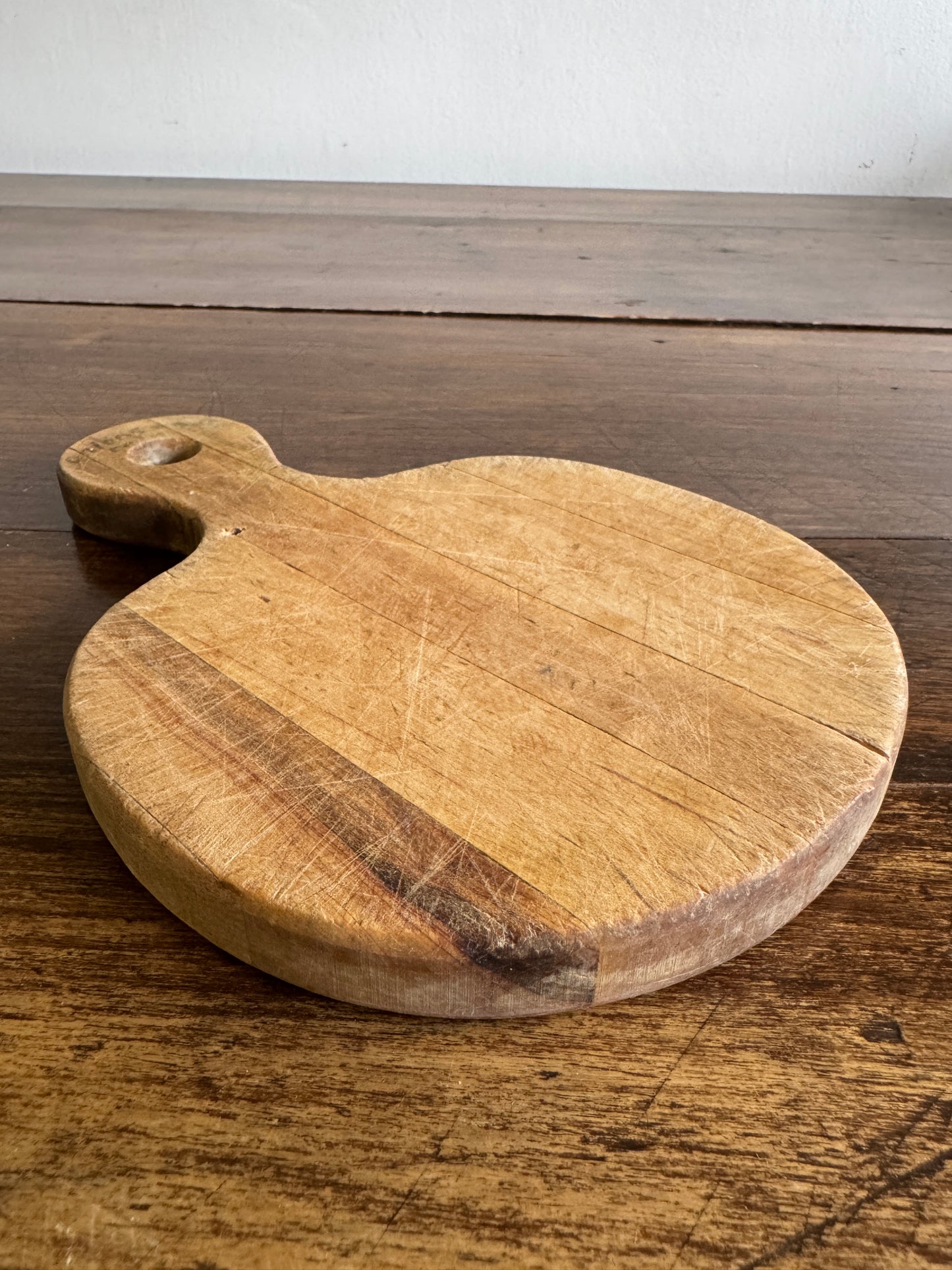 Small Wood Cutting Board with Heavy Wear/Cut Marks