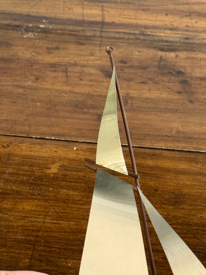 Vintage Brutalist Style Sailboat Metalwork Wall Art - Made in Canada