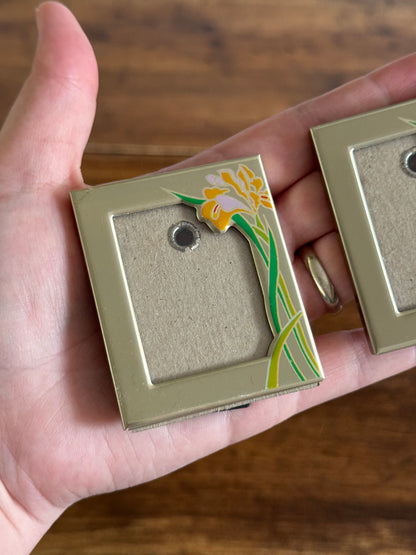 Pair of Silver-Tone Mini Flower Frames