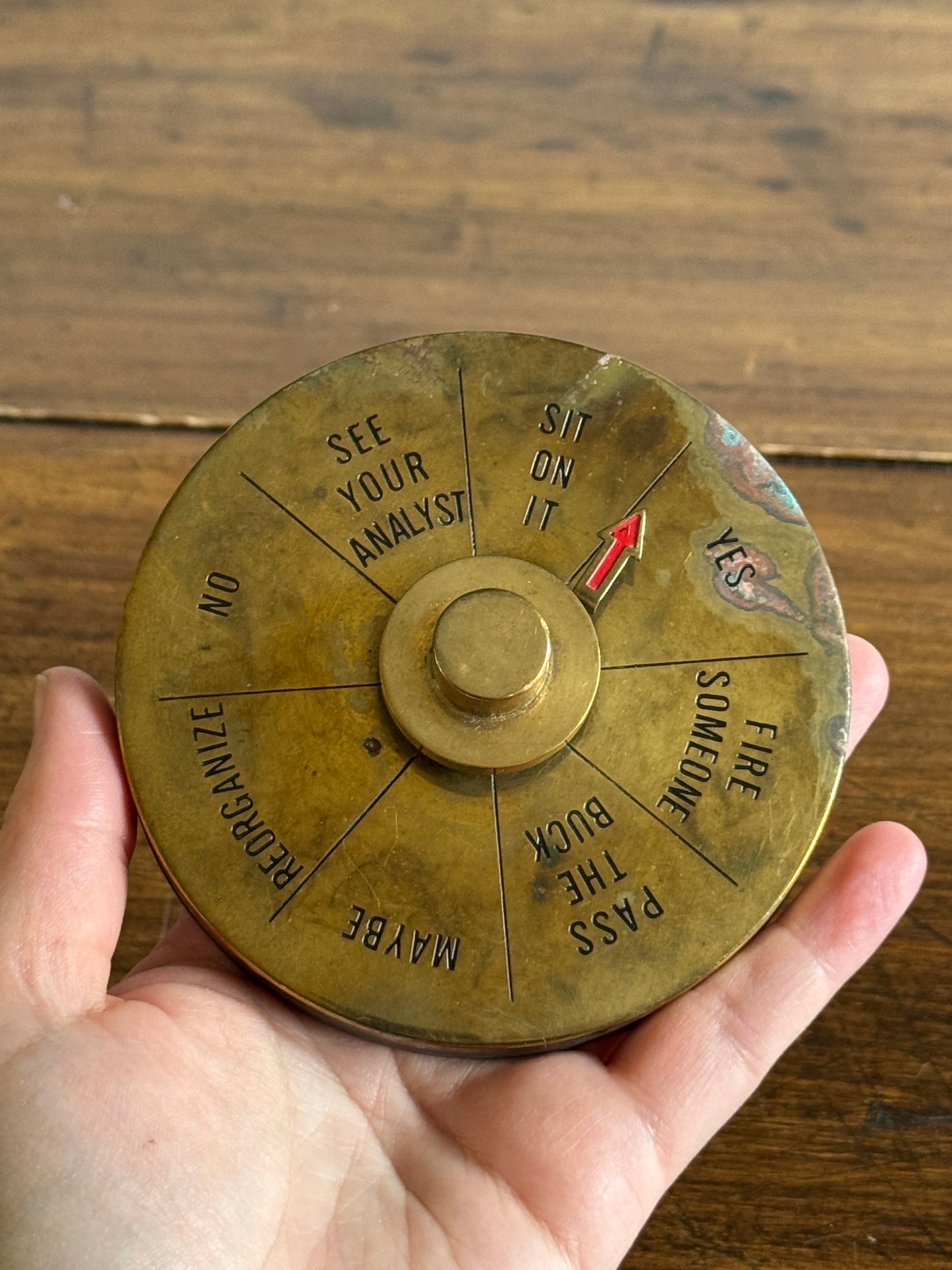 Vintage Brass Spinning Decision Picker