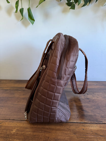 Brown Lug Bag with Lots of Pockets