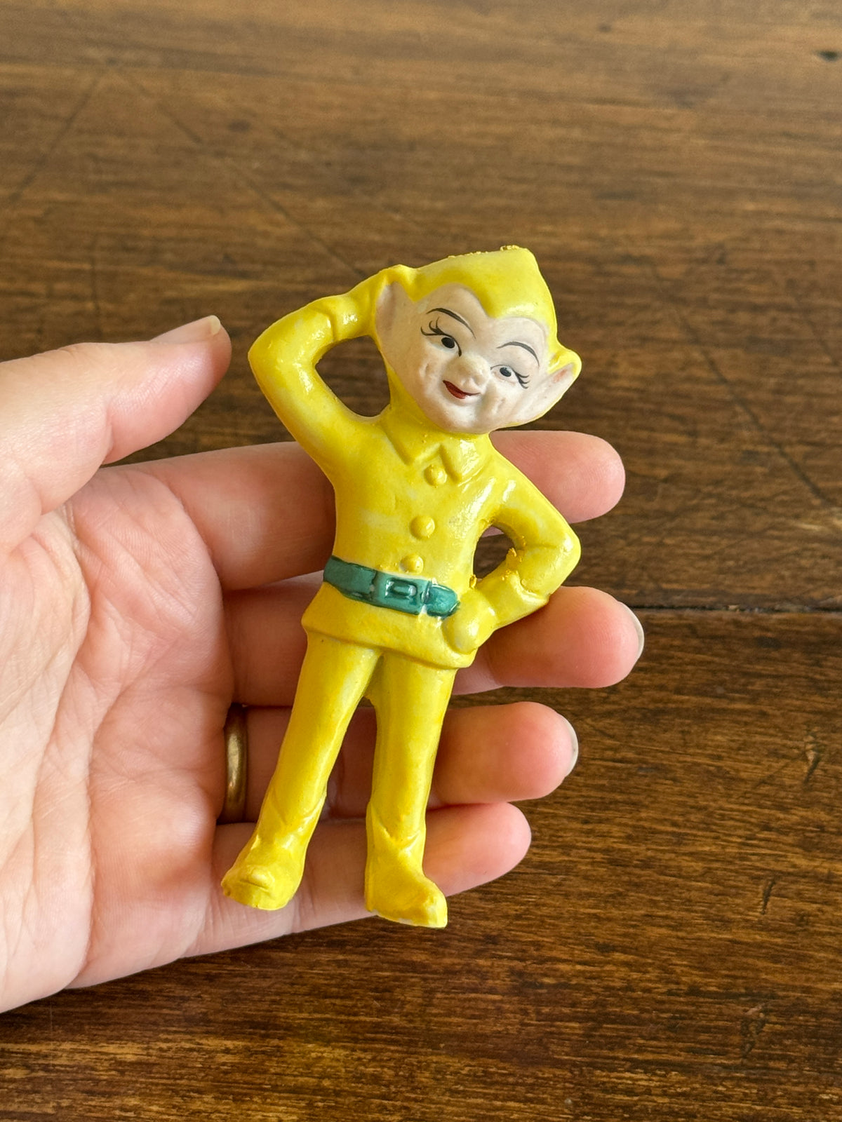 Vintage Cheery Yellow Pixie Elf Figurine