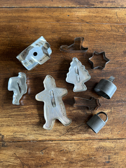 Mixed Lot of Vintage Metal Cookie Cutters - Holiday and Everyday