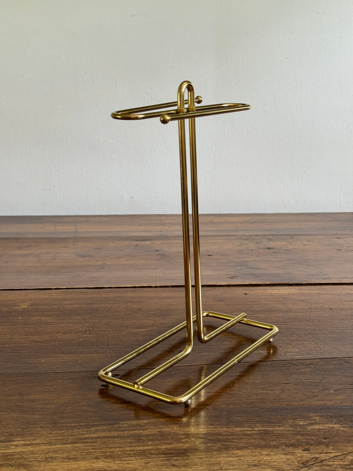 Vintage Counter Top Brass Plated Small Hand Towel Holder with Double Arms