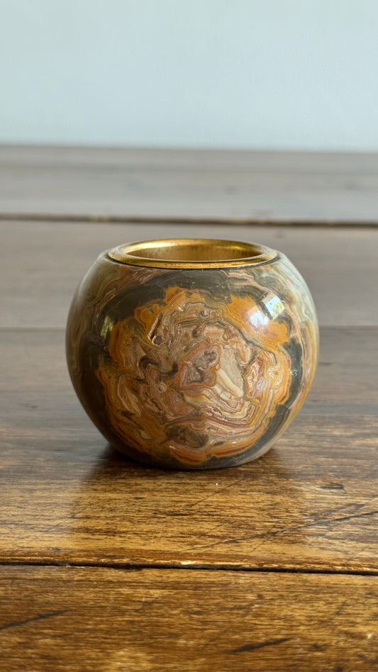 Stone Tealight Candle Holder - Ball Shaped Candle Holder