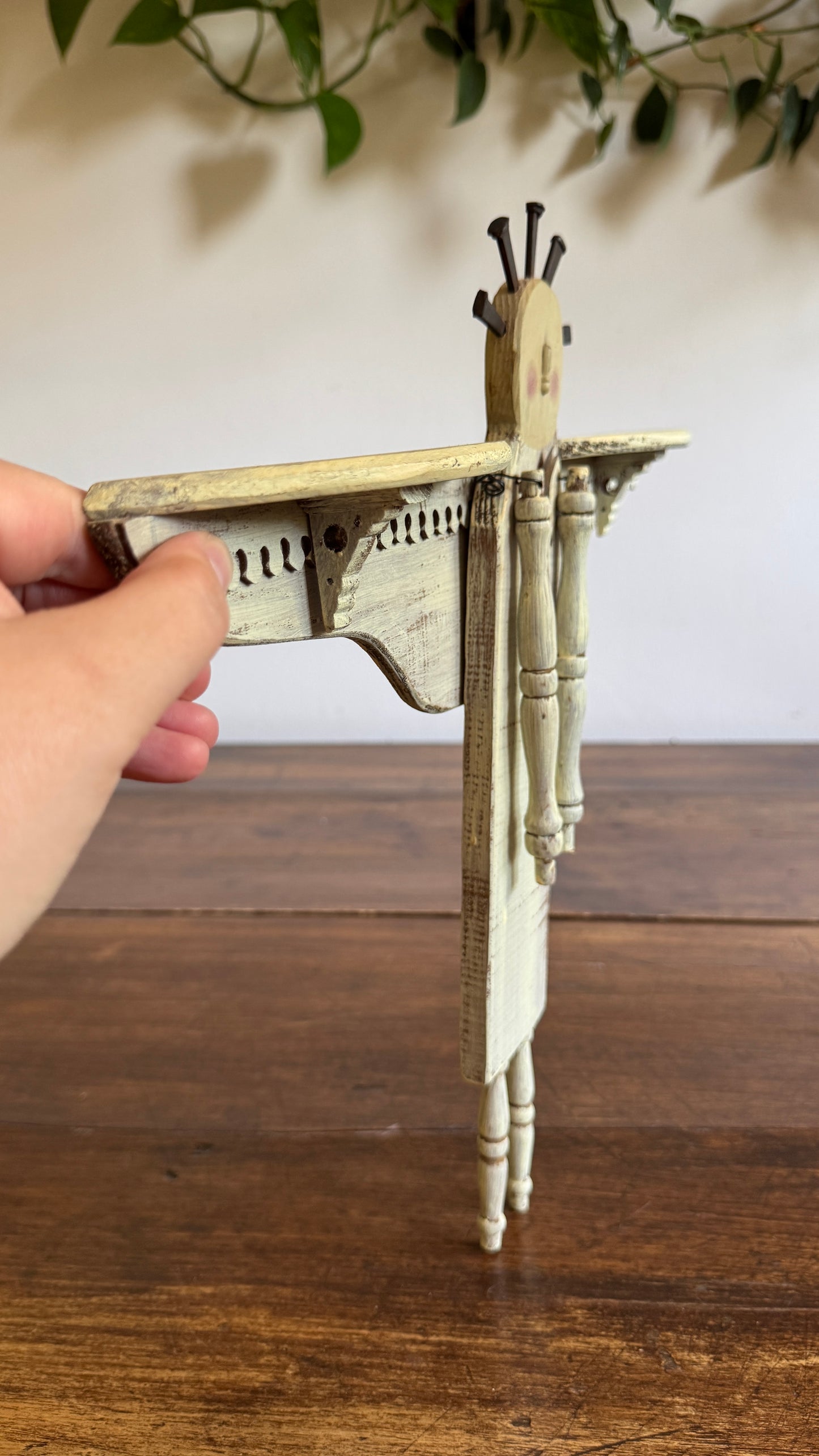 Folk Art Angel Wall Hanging Made From Upcycled Parts