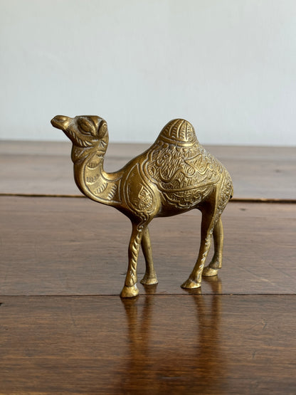 Vintage Brass Camel with Embossed Detailing