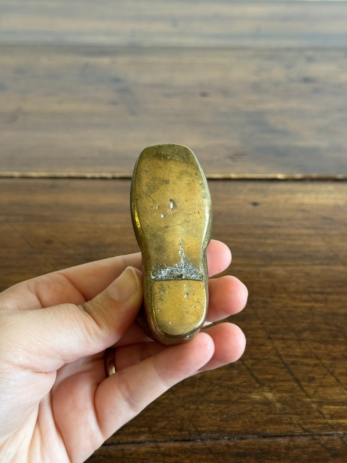Pick One: Small Brass Boot Holder with Charming Mice Design